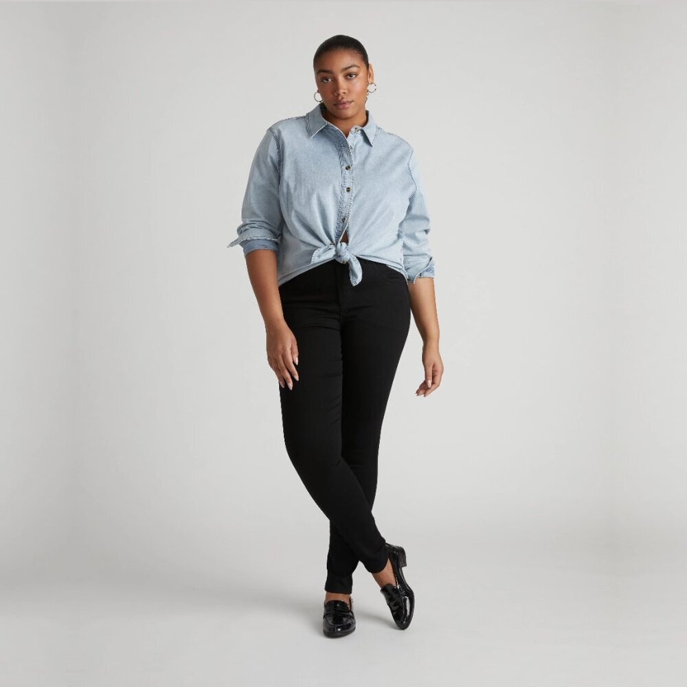 2/$30 NWT Universal Standard Seine High Rise 32" Skinny Jeans Black 7X #A1028